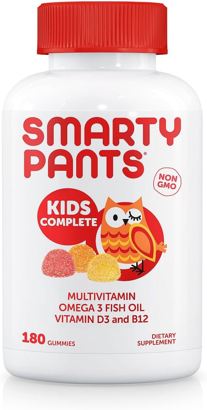 ''SmartyPants Kids Complete Daily Gummy VITAMINS, Gluten Free, MultiVITAMIN & Omega 3 Fish OilDHA/EPA